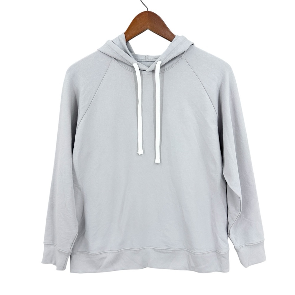 ERIN GRAY Knit Hoodie Made in Peru Light Gray